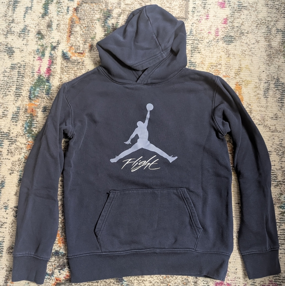 Jordan Boy's Dark Blue Hoodie with Iconic Logo